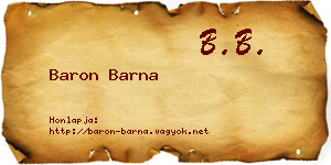 Baron Barna névjegykártya