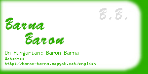 barna baron business card